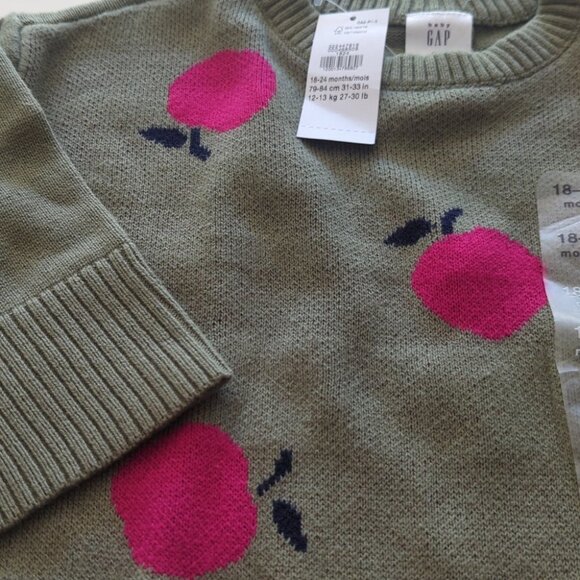 GAP Baby Olive Green Fall Sweater - Size 18-24 Months NWT - Picture 4 of 4